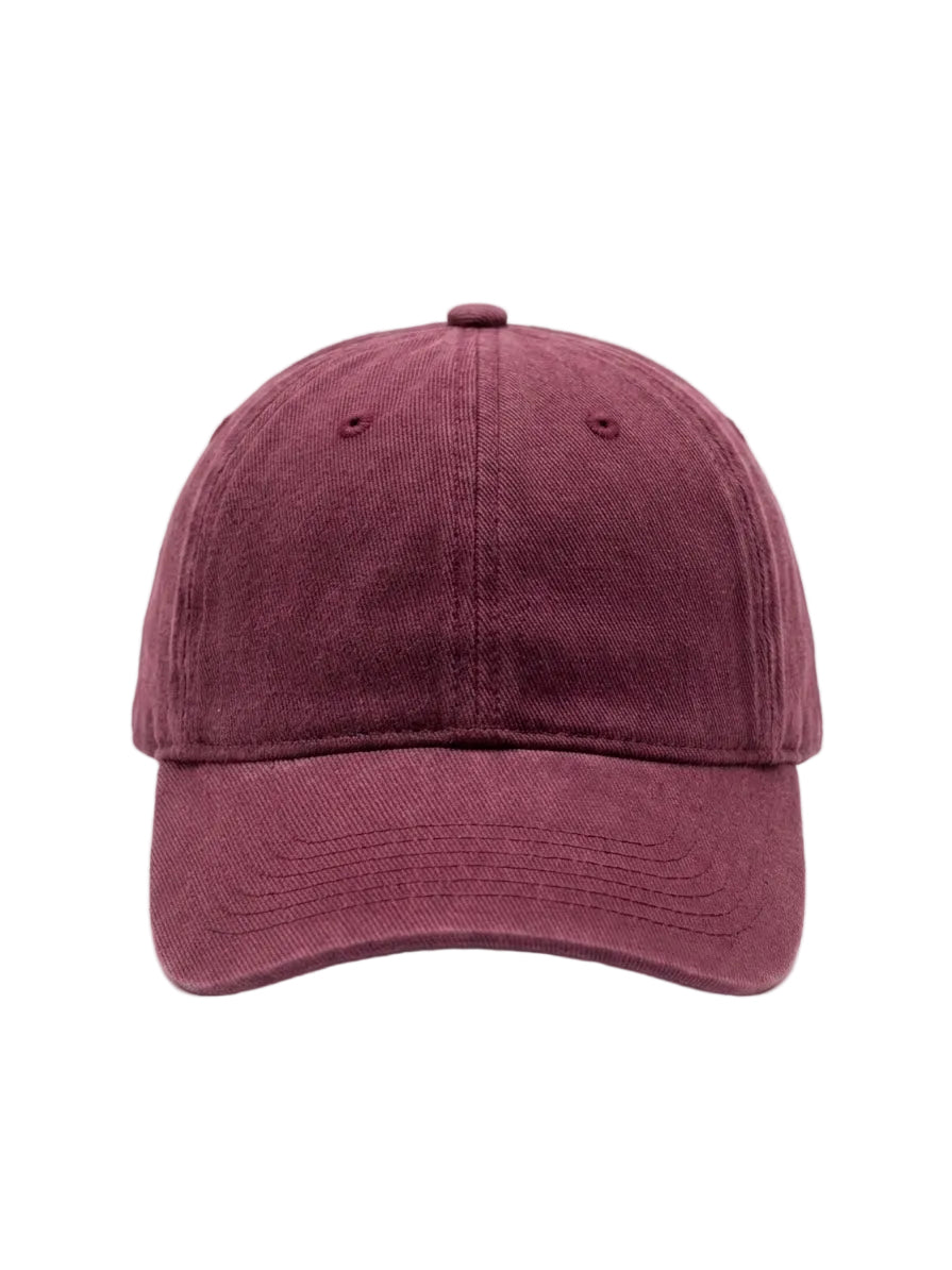 Burgundy- washed cap