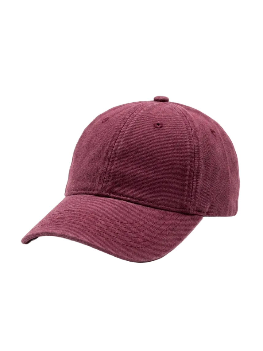 Burgundy- washed cap